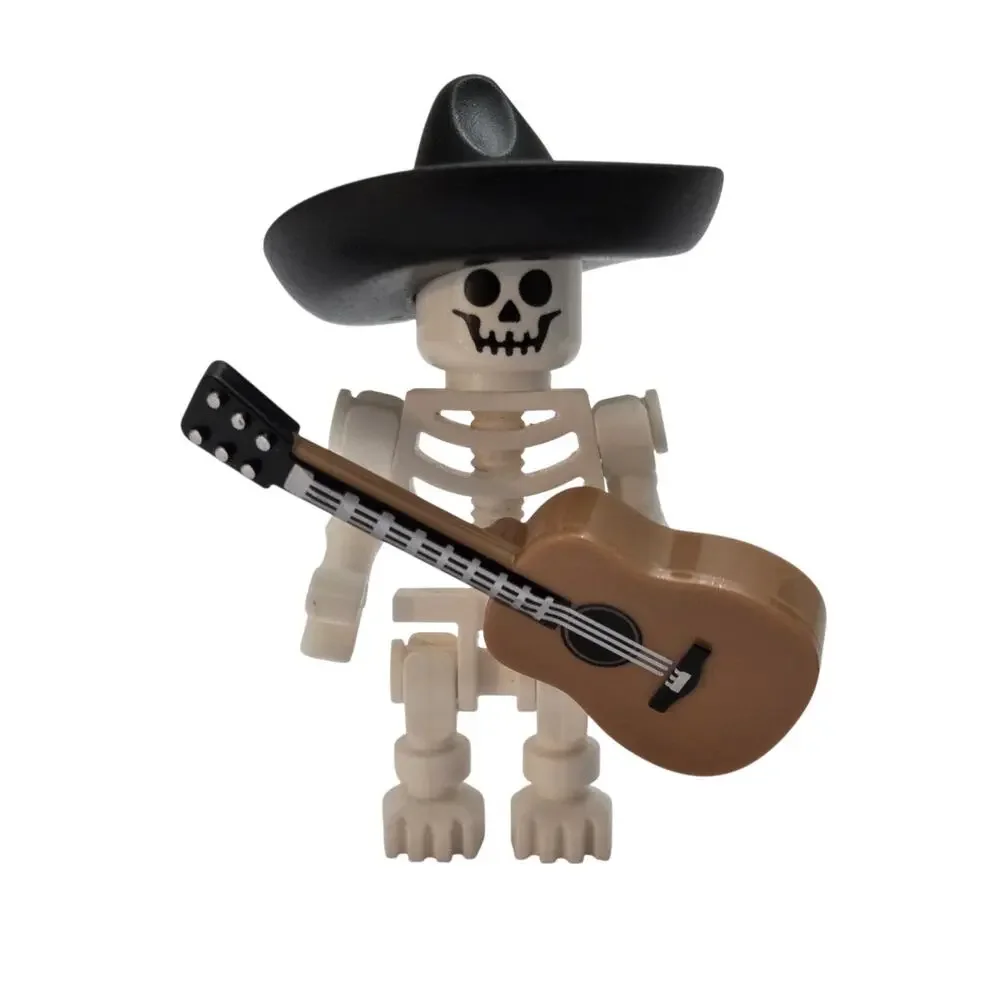 LEGO Day of the Dead Skeleton Mariachi Band Minifigure MOC Lot Guitars Halloween